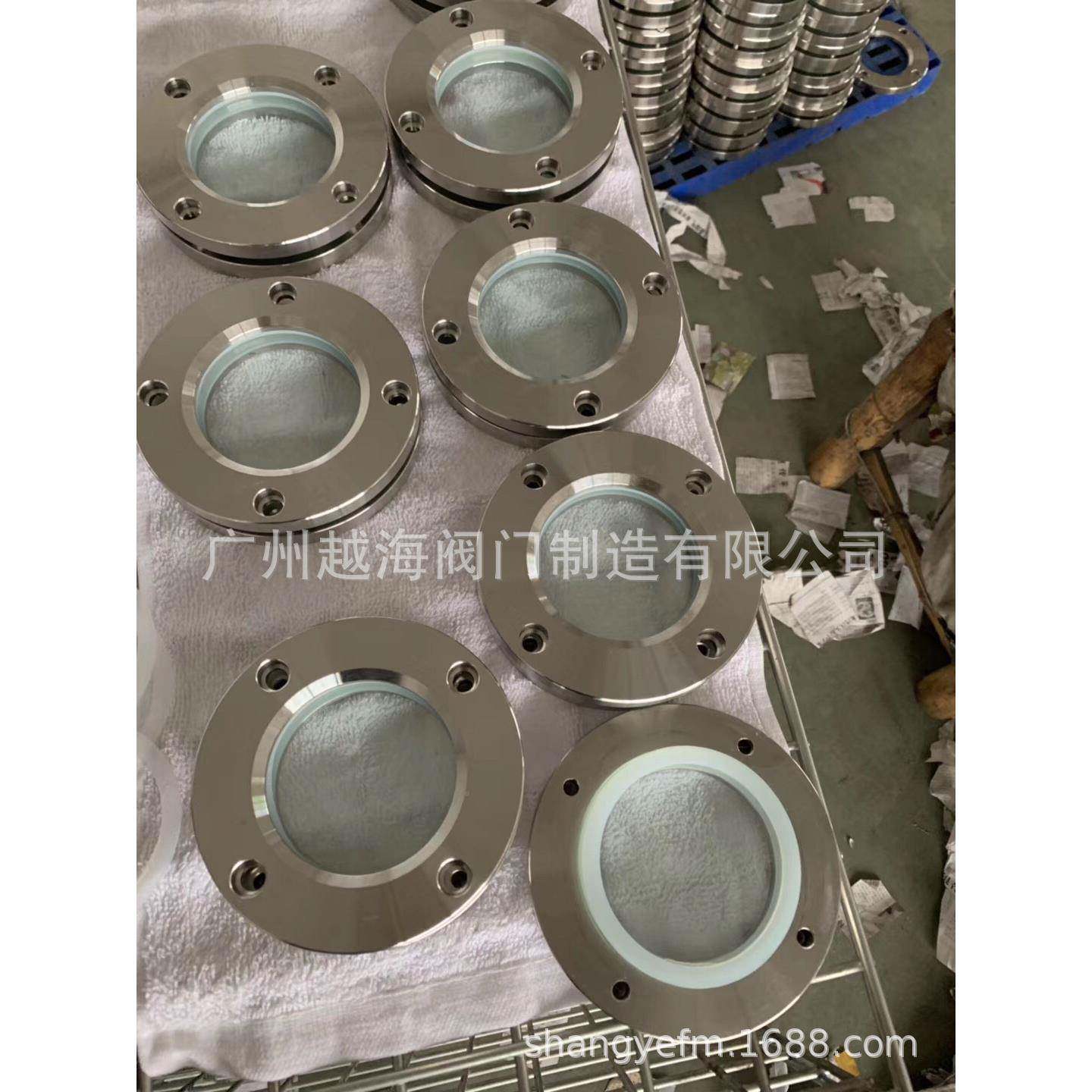 304552D不锈夹钢视镜B593-64法兰玻璃对式平板管道J视盅DN50-N200