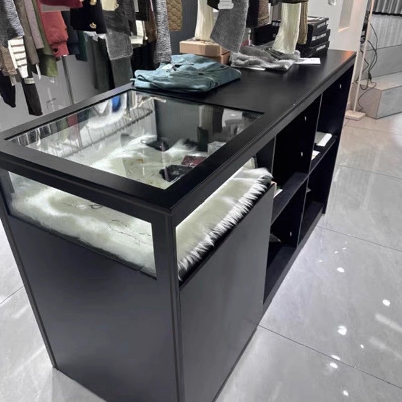服装店中岛台玻璃烤漆展示台