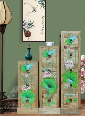 7W中式卧彩绘实木斗柜床柜345CDG头储物窄柜香樟木收纳小室柜子客