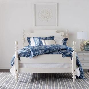 用黑色白色儒雅桦木床镂空柱设计顶多家颜色婚床美式YXW卧室单种