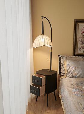 氛围感卧复古室落地灯床头柜台灯一体装饰物70607黑色客厅沙发置