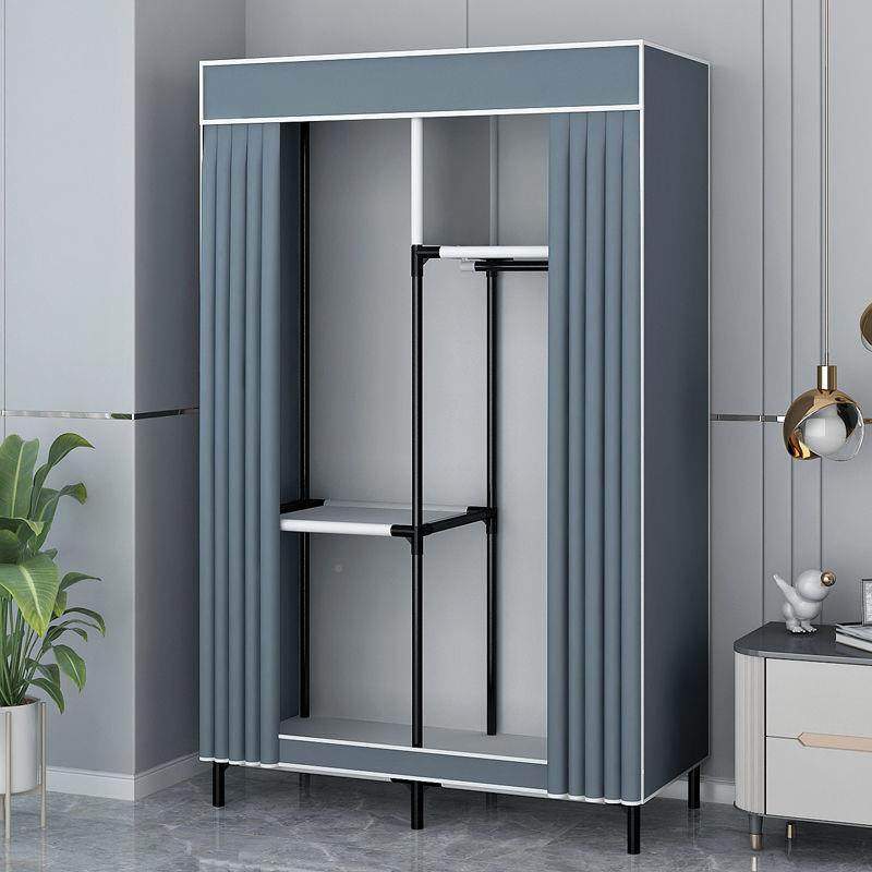 简易衣柜家卧室WZW钢管落加粗加固组装布加衣柜出租房厚立式地用