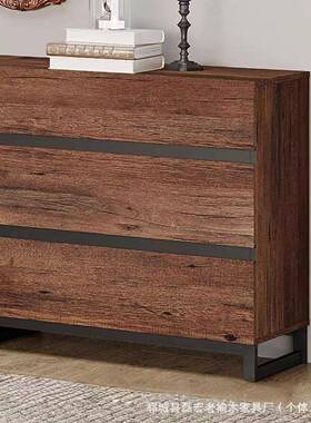 复古老榆木餐边柜家居WJZ靠地墙落储物柜实木多功沙能斗柜发收边