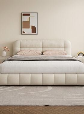 法式奶艺油风床现代简床约猫爪床布泡芙卧室主卧落地软包KLD科技