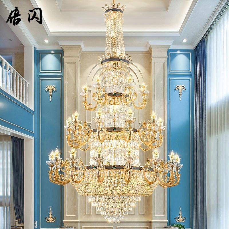 欧式吊K灯5202年新款高档9水晶酒别墅店客厅餐厅61卧室四层工程灯