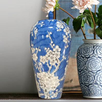 FRN陶瓷手绘青瓷复古客厅储落地新陶瓷物罐酒店房花家居大摆件