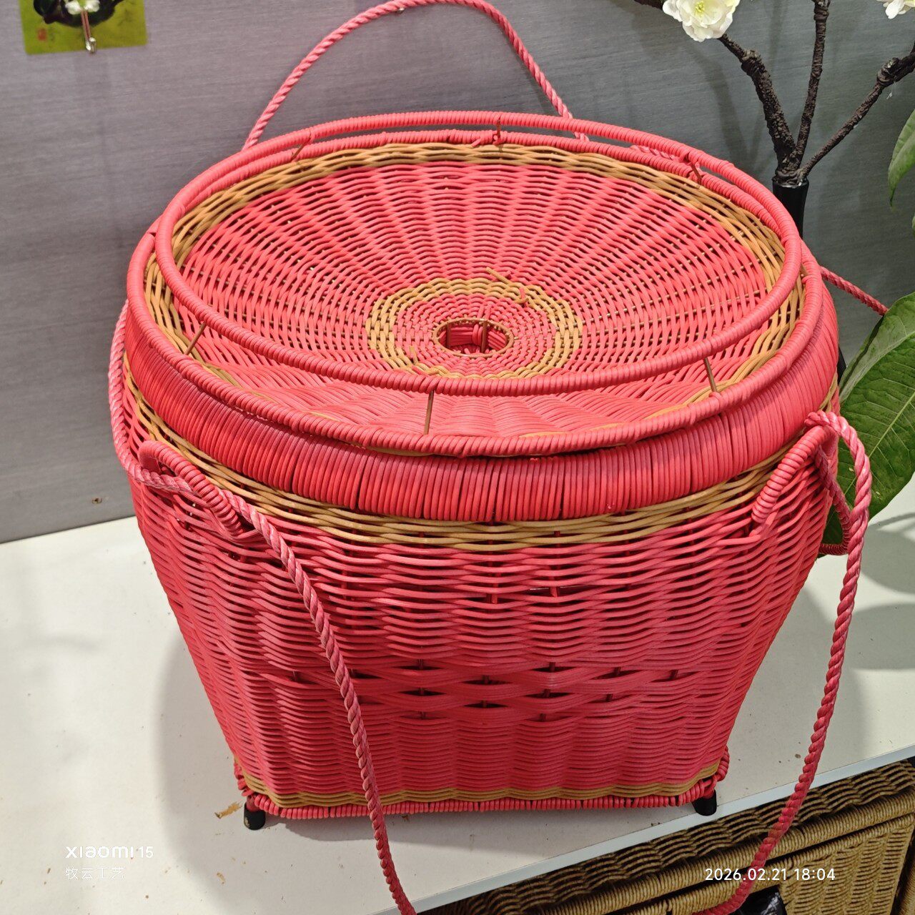 喜庆箩筐大号结婚嫁妆订婚满月进新房拜神筐簸箕编制品喜箩一对