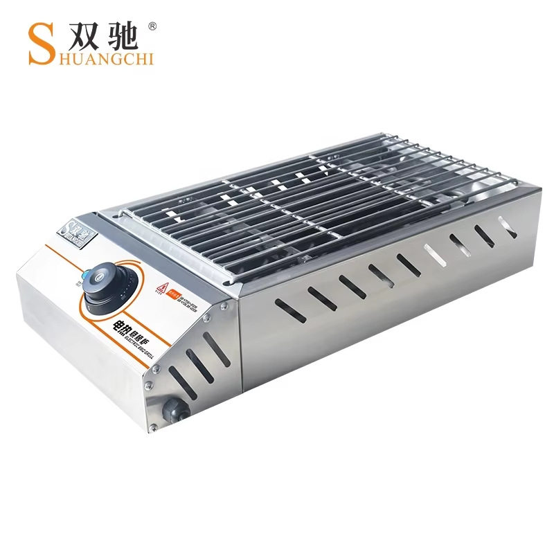 不锈钢商用电热烧烤炉带有不锈钢网架和烤盘性价比超高SC-JHD9-T