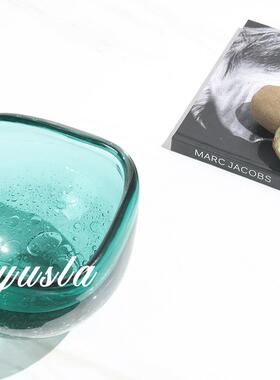 简饰约现代玻璃插干瓶花器摆件餐CJF桌面花样板间客厅房茶几柜软