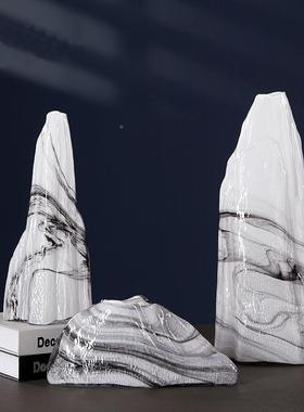 新中式花瓶创意25935摆件客厅办公室工品艺玻璃田园山水艺风术装