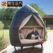 户外藤藤编床鸟巢艺5W005沙发床创意酒店躺假露台休闲阳台懒人度