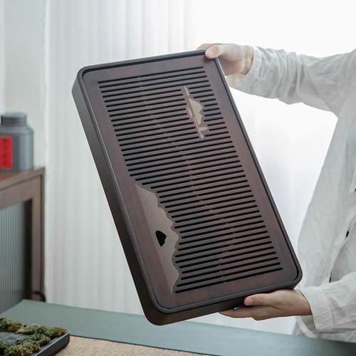 观山大号泡嵌入盘式储蓄水茶家用托盘客厅小茶DAI海盘茶盆水中式