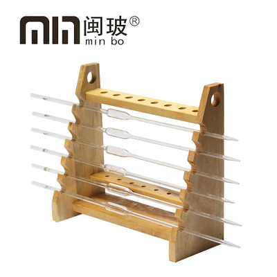 梯形刻度吸管木制架子圆盘木质吸管架木质移液管架滴管架试管架