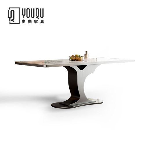 岛台餐桌椅组合现代简约意式极简别墅家用奢石大理石长方形吃饭桌