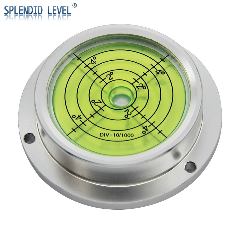 铝合金万向水平仪带法兰7018带安装孔便携式圆盘水准泡调平水平泡