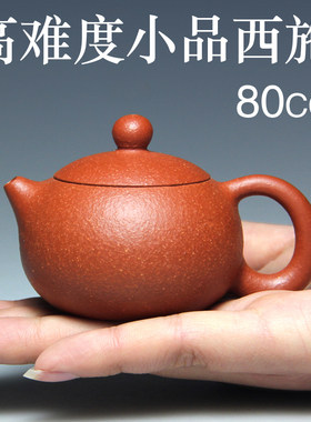 正宗宜兴紫砂壶茶壶原矿梨皮朱泥壶名家纯全手工80CC小品壶西施壶