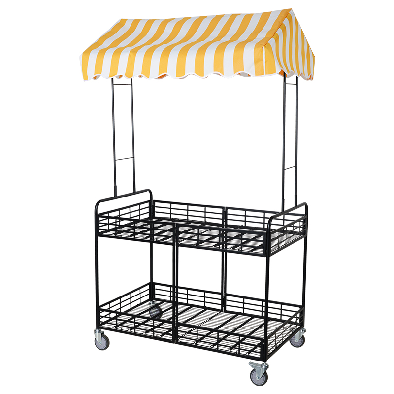 带雨棚摆摊小推车可折叠移动促销花车货架