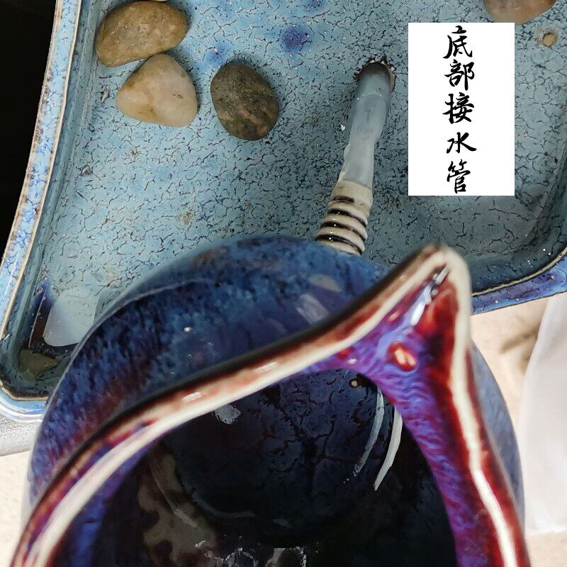 鱼缸流水摆件循环水办公室造景养鱼流水器陶瓷假山水景摆件配件