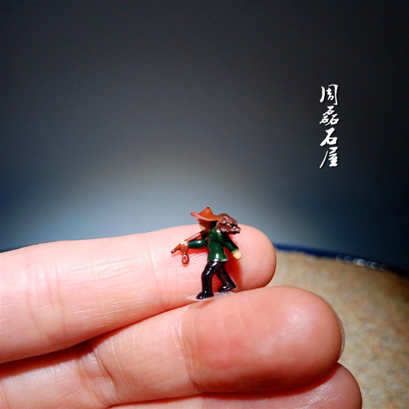 树脂复古人物工艺品摆件樵夫奇石盆景假山沙盘枯山水微景造景装饰