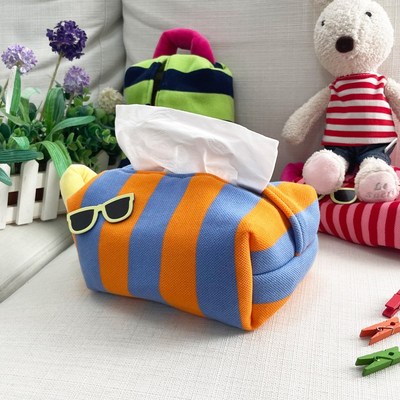 时尚高档车载纸巾套 棉布抽纸套 床头餐巾纸盒车用卧室抽纸盒挂式