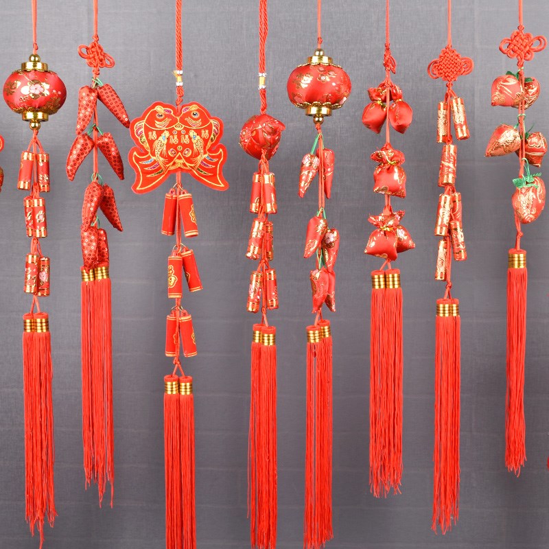 2023新年春节喜庆装饰布置挂件过年红红火火辣椒串灯笼挂饰挂串