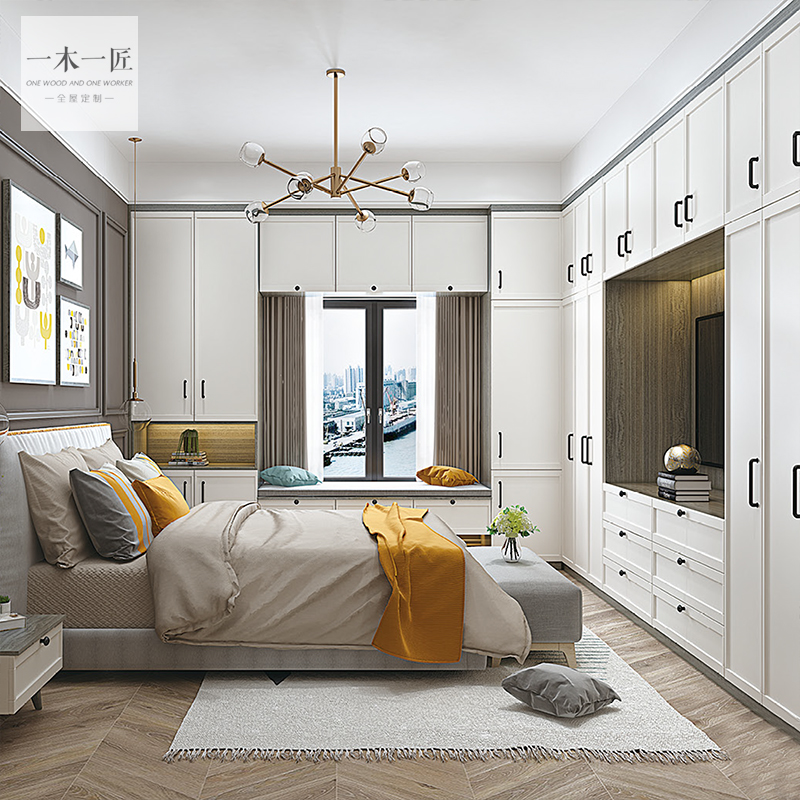 北京家具定制衣柜环保颗粒板衣帽间现代卧室实木整体设计全屋定制