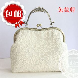 布艺包 DIY手工材料包 手拎斜挎二用 20.5CM大口金包 百变手作