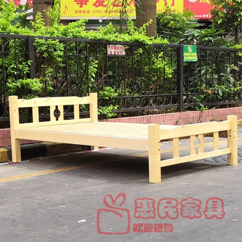 深圳 桦木实木床1米 1.2米1.5米 单人人全实木 单层 简易木床架