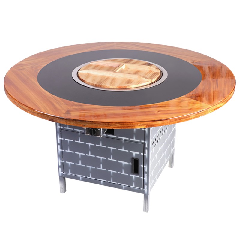 东北铁锅炖灶台桌烧燃气电柴火鸡专用灶台地锅炖桌子商用饭店全