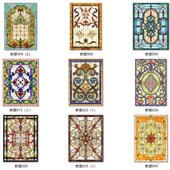 橱窗镜子玄关覆盖贴纸 窗花不透明贴膜 教堂彩色玻璃窗贴纸 欧式