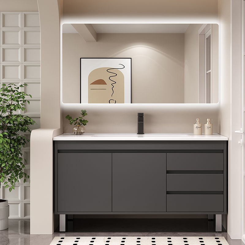 加工落地式浴室柜87/97公分107/117cm陶瓷一体盆洗脸洗手台77厘米