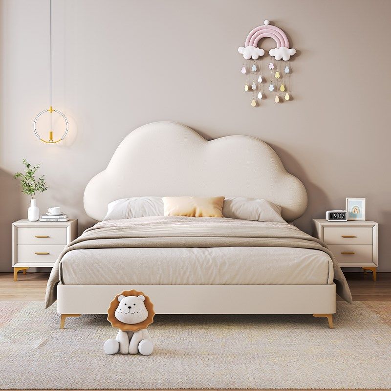 儿童床云朵卧室女孩1米2实木儿童房男孩1米5软包女童可爱公主床