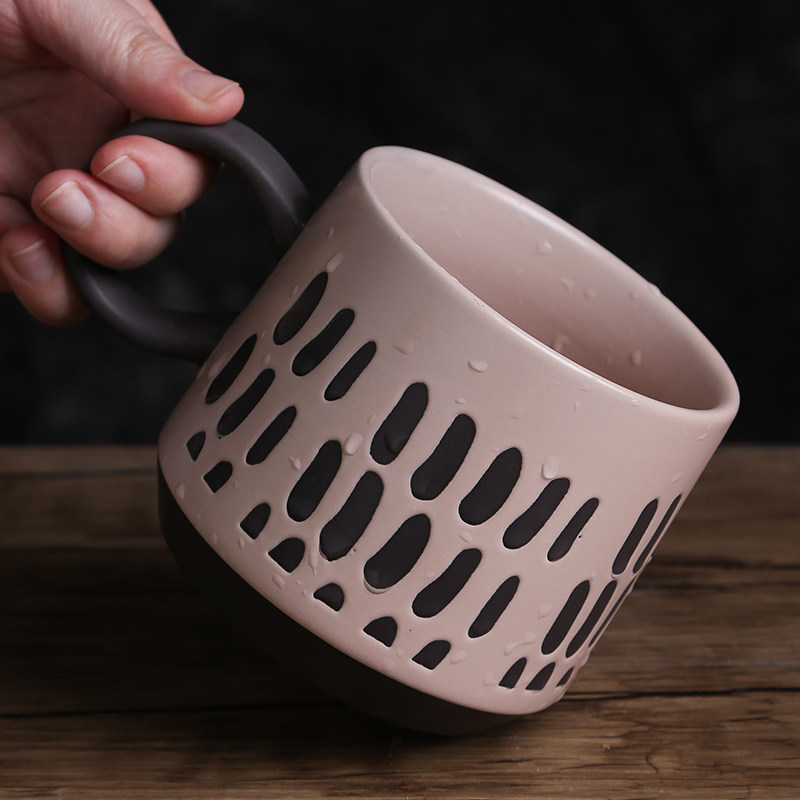 陶喜屋大容量陶瓷水杯女家用客厅待客茶杯高档精致喝水杯子胖胖杯