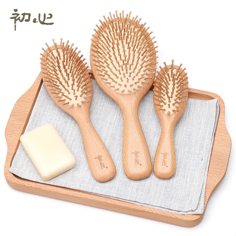 头皮按摩梳子头部顺发美发梳气囊卷发梳防静电气垫木梳男女大号梳