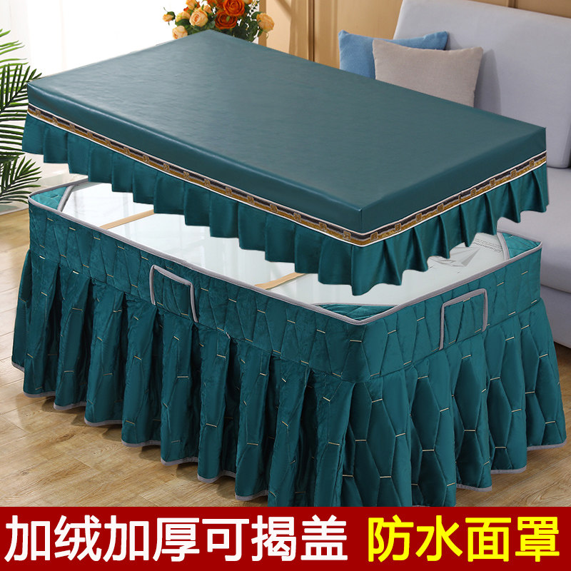 烤火桌罩套长方形新款加厚电取暖桌布茶几电炉罩套烤火罩防水防油
