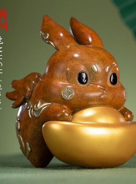 朱炳仁铜兔Much(多多)创意铜雕兔摆件萌宠家居饰品办公桌面摆件