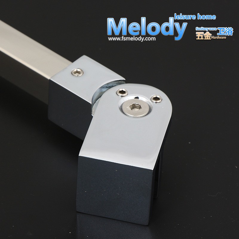 LG002 淋浴房玻璃方形不锈钢方形斜支撑止摆 固定万向伸缩拉杆