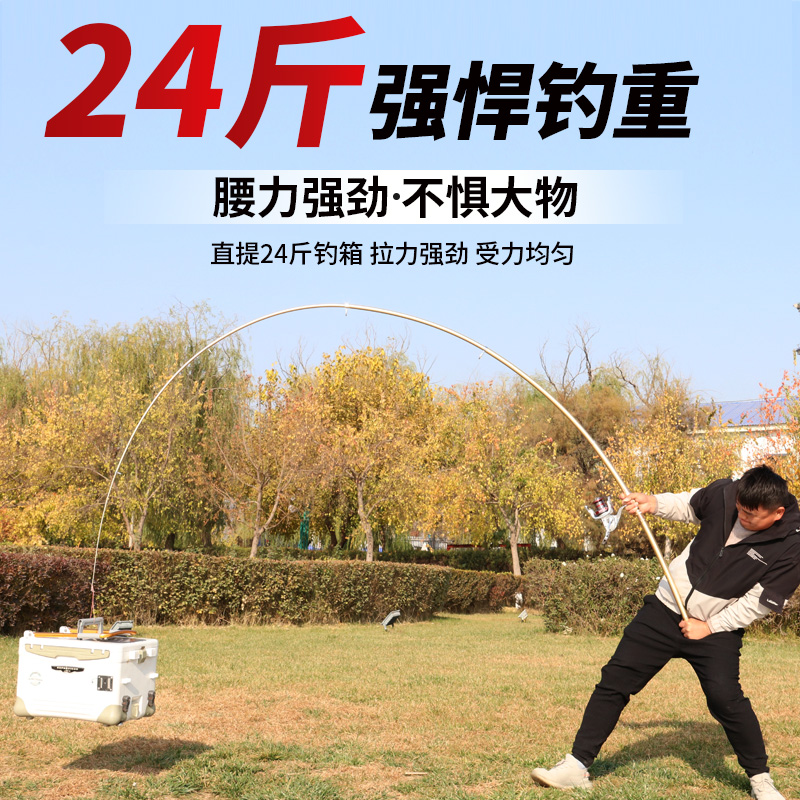 狼王投海杆装碳素超硬海竿远投竿抛竿海钓竿锚杆金属渔轮