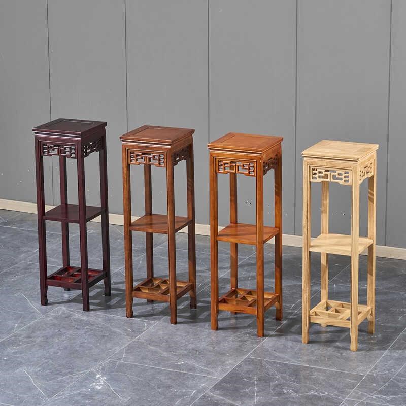 实木花架盆景架子客厅中式仿古家具多层落地仿红木三层0高花几