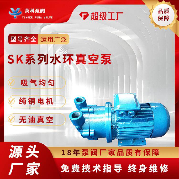水环真空泵SK-0.4/SK-0.8/SK-1.5直联式铸铁循环水抽气负压引水