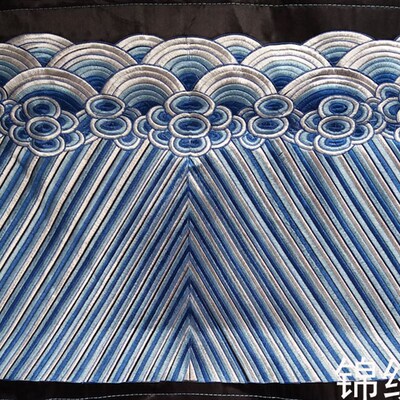 影剧波浪波纹刺绣绣片 电脑刺绣绣花布 32*62CM