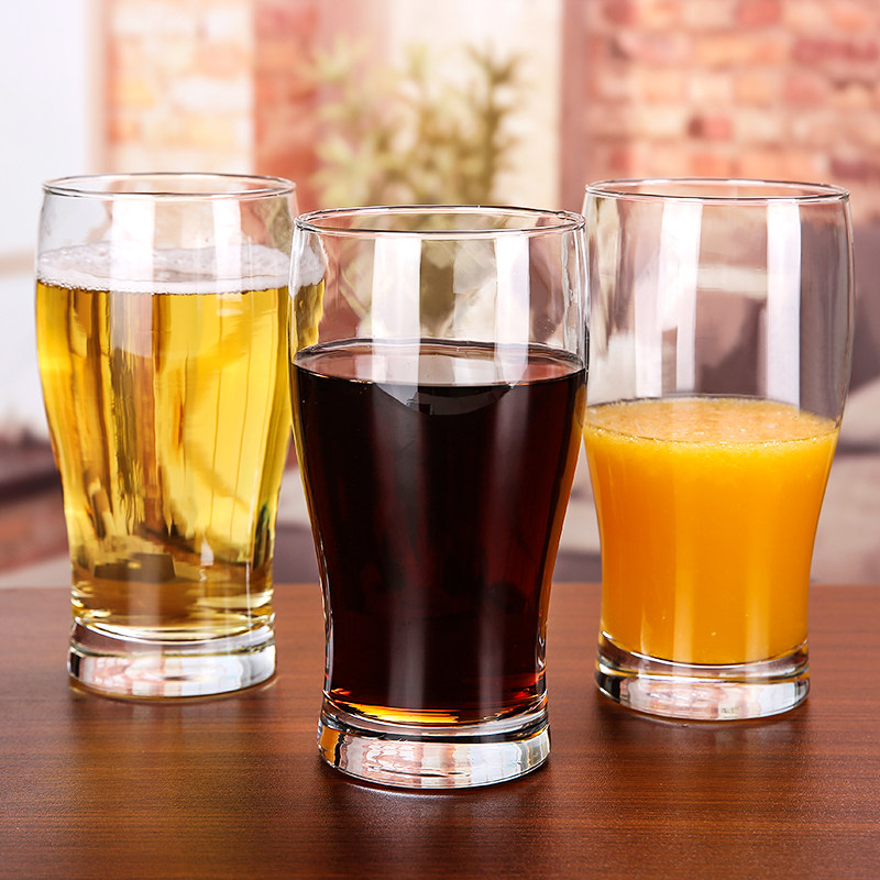 六只套装无铅玻璃杯啤酒杯耐热水杯 果汁杯饮料杯酒吧扎啤杯