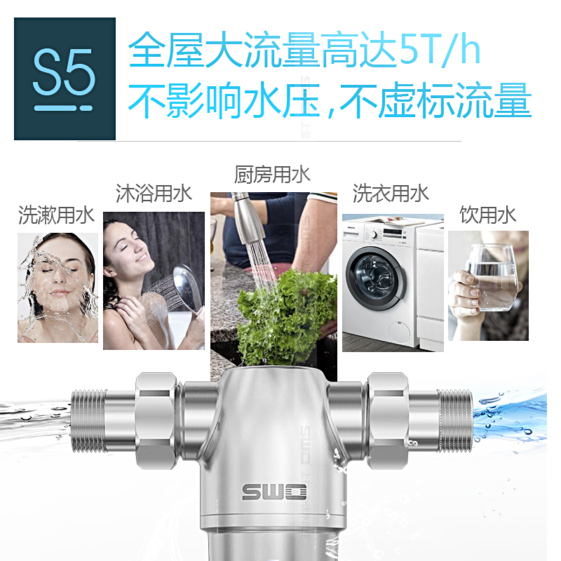 上益30全不锈钢前置井水自来水管道全屋家用反冲洗净水器