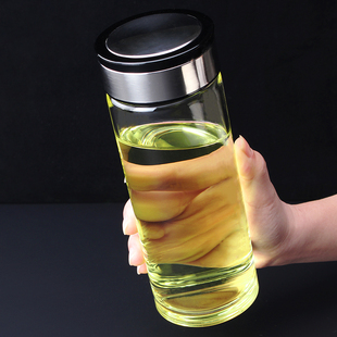 单层玻璃杯便携茶杯水杯水晶杯子男士750ml大容量家用透明办公杯