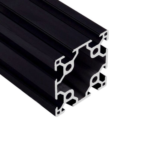 6060SH 黑色双槽型材 黑色铝材 镀黑铝发黑型材 6060双槽黑色铝材