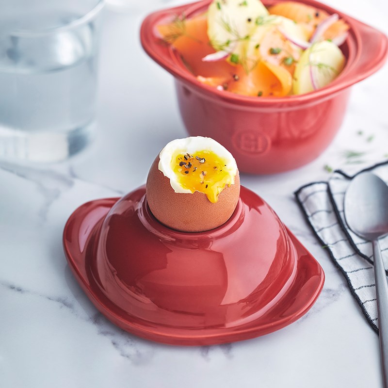 Emile Henry陶瓷耳烤碗带盖 家用烘焙模具蒸蛋羹碗蛋托