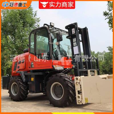 全地形四驱越野叉车3吨柴油建筑工地5吨6吨多功能一体式叉车