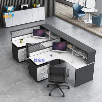 厂家生产销售办公桌4人位职员办公桌椅组合办公室洽谈桌椅