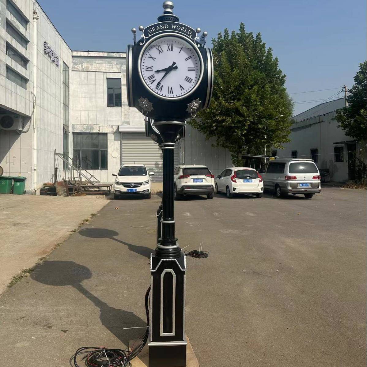 供应GPS校时欧式广场景观钟街道景观钟双面景观钟表