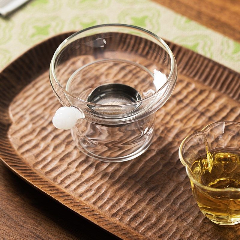 镇缘玻璃茶漏茶滤高档茶叶过滤器茶水分离器奉珠过滤网工夫茶配件